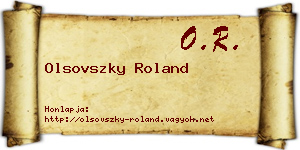 Olsovszky Roland névjegykártya