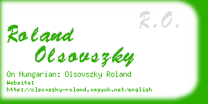 roland olsovszky business card